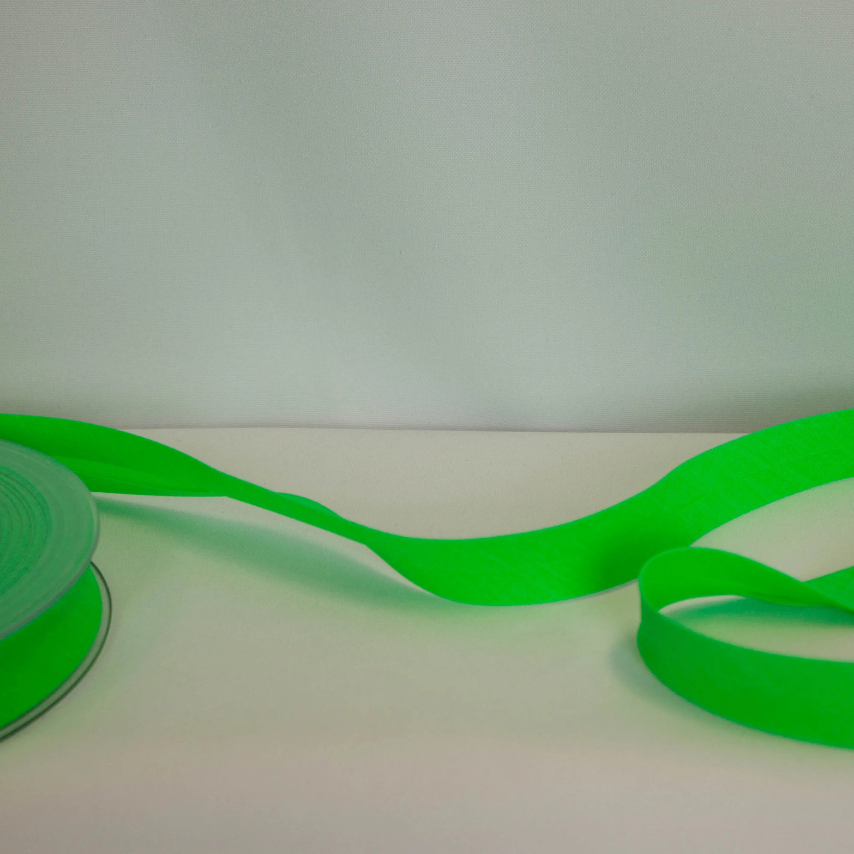 Biais - polyester - katoen 2 cm - neon groen
